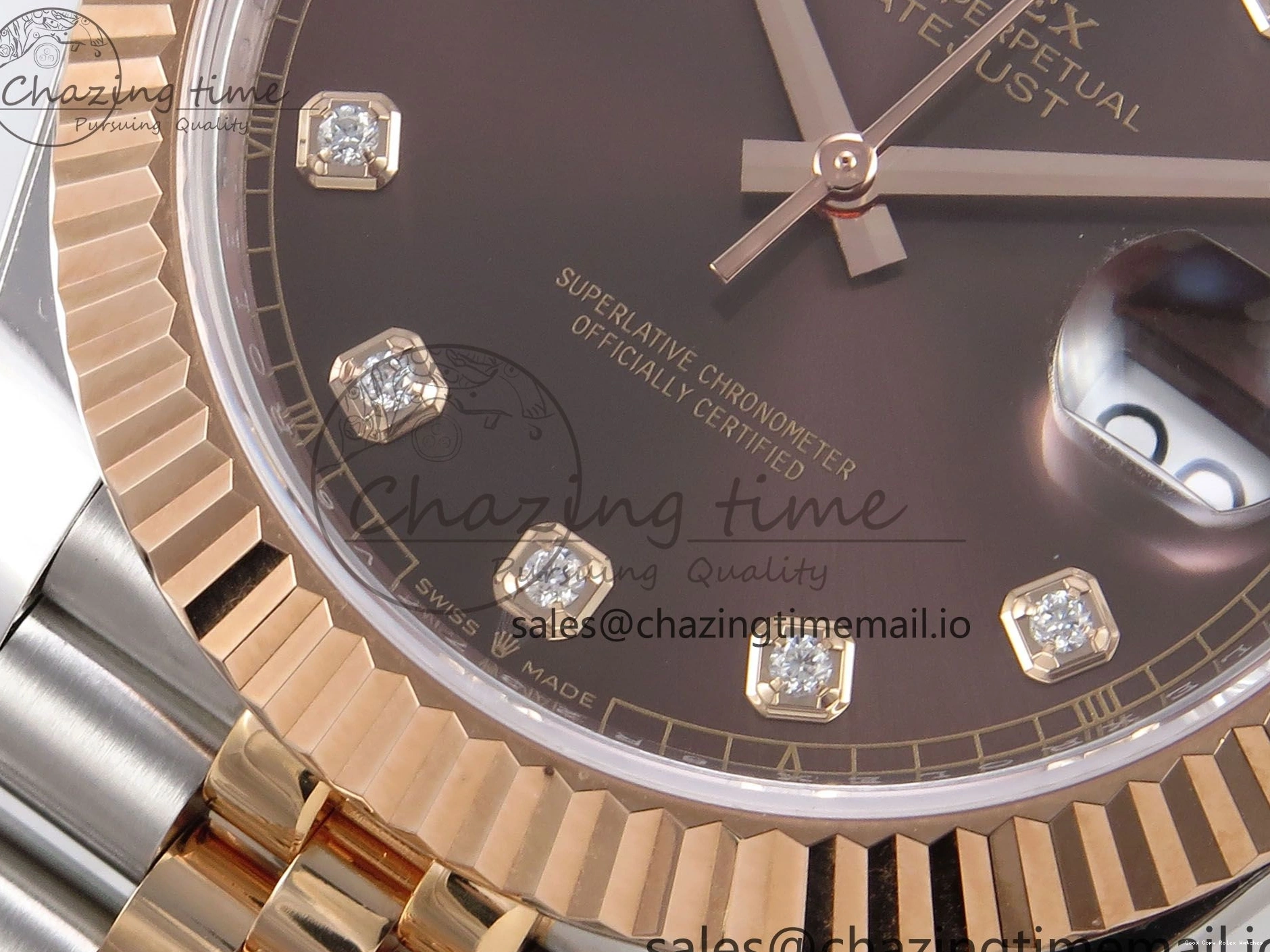 Good Copy Rolex Watches SH3235（Gain ARF Edition 126331 SS Brown DateJust Bracelet 1111 on RG Jubilee 1:1 41 Diamonds 904L Best Thermal Steel Weight） Dial 1230